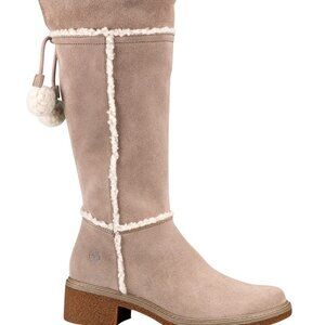 Timberland Brinda Faux Shearling Tall Boot Taupe Suede Women's Size 8.5 M